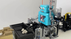LEGO GBC - Vintage Robot, a blue robot grabbing GBC balls, designed by Pinwheel | Planet GBC