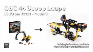 Reproduce the LEGO GBC Scoop Loup, from PV-Productions, thanks to LEGO building instructions in PDF format | Planet GBC | Lego GBC From the LEGO set 42121 (“Heavy-Duty Excavator”)