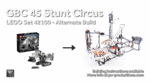 LEGO Great Ball Contraption - GBC45 - Stunt Circus - a LEGO marble run made with parts from LEGO set 42100 Liebherr R 9800 Excavator | PV-Productions | Planet GBC