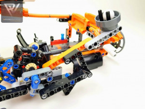 LEGO Great ball Contraption - GBC49 geneva Drive - a marble run machine made exclusively with LEGO parts from the set 42120 Rescue Hovercraft - alternative build on planet GBC