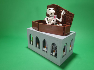 LEGO Automaton Skeleton, jump scare out of a coffin, a Halloween must-have designed by TonyFlow76 | Planet GBC