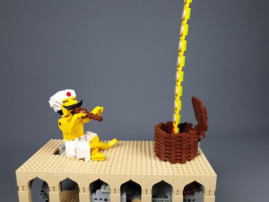 LEGO Automata Snake Charmer by TonyFlow76 | featuring a fakir and a snake basket | LEGO pdf building instructions and ready-to-build LEGO set available on Planet GBC