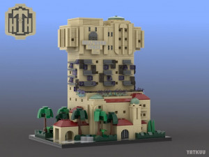 LEGO MOC - Mini Hollywood Tower Hotel - a LEGO Architecture model reproducing the iconic Twilight Zone Tower of Horror attraction from Disneyland Paris | designed by Yatkuu