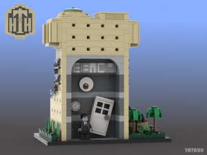 LEGO MOC - Mini Hollywood Tower Hotel - a LEGO Architecture model reproducing the iconic Twilight Zone Tower of Horror attraction from Disneyland Paris | designed by Yatkuu