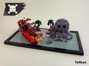 LEGO MOC - Mini Skull Rock - a LEGO Architecture model reproducing the iconic Pirates of the Caribbean attraction from Disneyland Paris | designed by Yatkuu