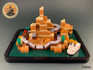 LEGO MOC - Mini Thunder Mountain, by Yatzuu - inspired from the iconic rollercoaster in Disneyland Paris | free building instructions available on Planet GBC