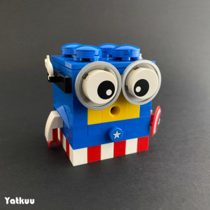 Captain minion - when Captain America meets the character from Despicable Me movies | designed by Yatkuu | kits and instructions available on Planet GBC