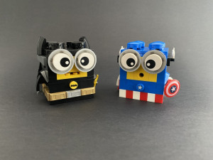 Super LEGO Minions - when Batman and Captain America meet  Despicable Me movies | designed by Yatkuu | kits and instructions available on Planet GBC