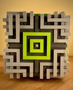 The LEGO MOC Celtic Art Deco Cube is a beautiful and architectural LEGO Cube designed by Zachary Steinman | building instructions and kits available on Planet GBC
