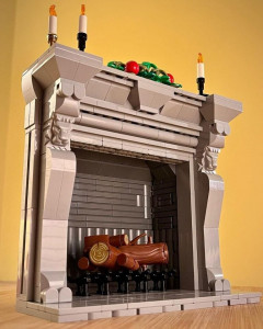 Festive Fireplace is a cozy LEGO moc designed by Zachary Steinman | building instructions by Planet GBC