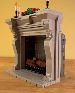 Festive Fireplace is a cozy LEGO moc designed by Zachary Steinman | building instructions by Planet GBC