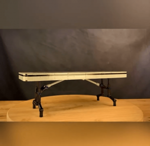 Folding Table made with LEGO bricks. Designed by Zachary Steinman. Replica of a real life object | building instructions, ready to build LEGO kits available on Planet GBC