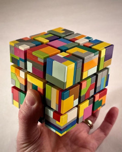 LEGO Patchwork/Melange Cube, a moc designed by Zachary Steinman, inspired by Star Trek Borg Cube