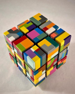 LEGO Patchwork/Melange Cube, a moc designed by Zachary Steinman, inspired by Star Trek Borg Cube