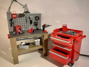 LEGO MOC - Tool Chest and Workbench, by Zachary Steinman
